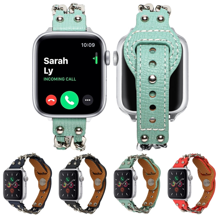 Genuine Leather Male Style Watch Band For Apple Watch Ultra 49mm&Watch Ultra 2 49mm / Series 9&8&7 45mm / SE 3&SE 2&6&SE&5&4 44mm / 3&2&1 42mm(Red) by bashfashion