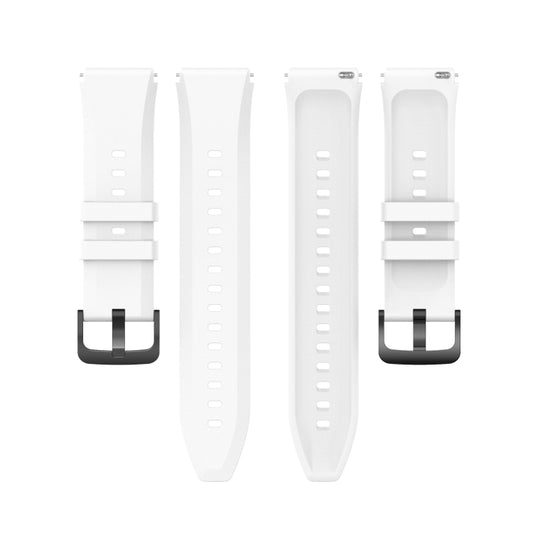 For Xiaomi Watch S1 22mm Protruding Head Glossy Silicone Watch Band(White) by bashfashion
