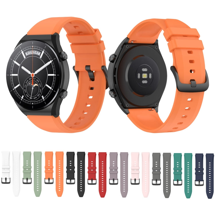 For Xiaomi Watch S1 22mm Protruding Head Glossy Silicone Watch Band(White) by bashfashion