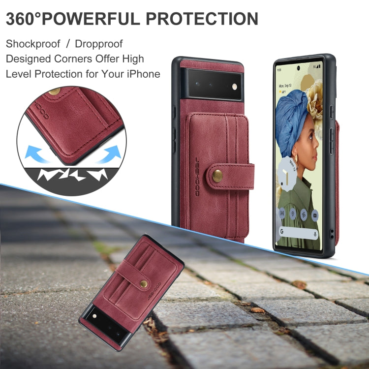 For Google Pixel 7 5G JEEHOOD RFID Anti-Theft Wallet Magnetic PU+TPU Phone Case(Red) by JEEHOOD