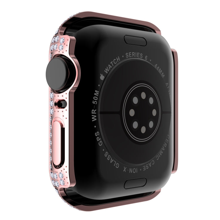 Diamond PC + Tempered Glass Watch Case For Apple Watch Series 6&SE&5&4 40mm(Pink) by bashfashion