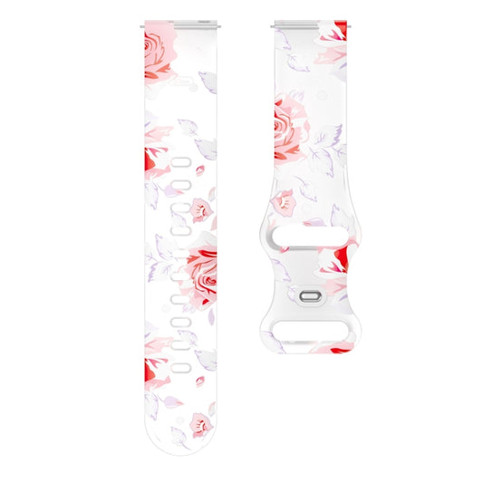 For Samsung Galaxy Watch Active Printing Butterfly Buckle Silicone Watch Band(Pink Flowers) by bashfashion