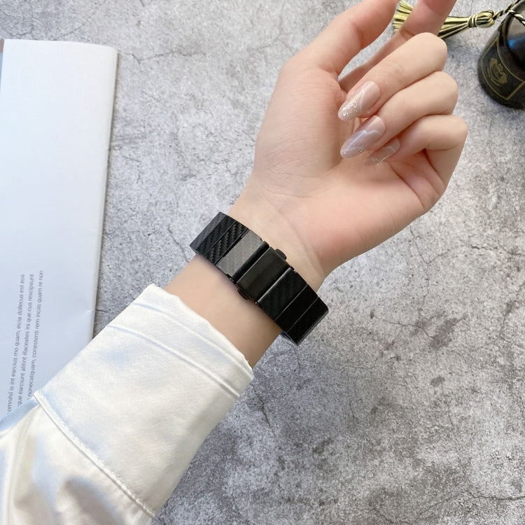Carbon Fiber Texture Watch Band For Apple Watch Ultra 49mm&Watch Ultra 2 49mm / Series 9&8&7 45mm / SE 3&SE 2&6&SE&5&4 44mm / 3&2&1 42mm(Midnight Blue) by bashfashion