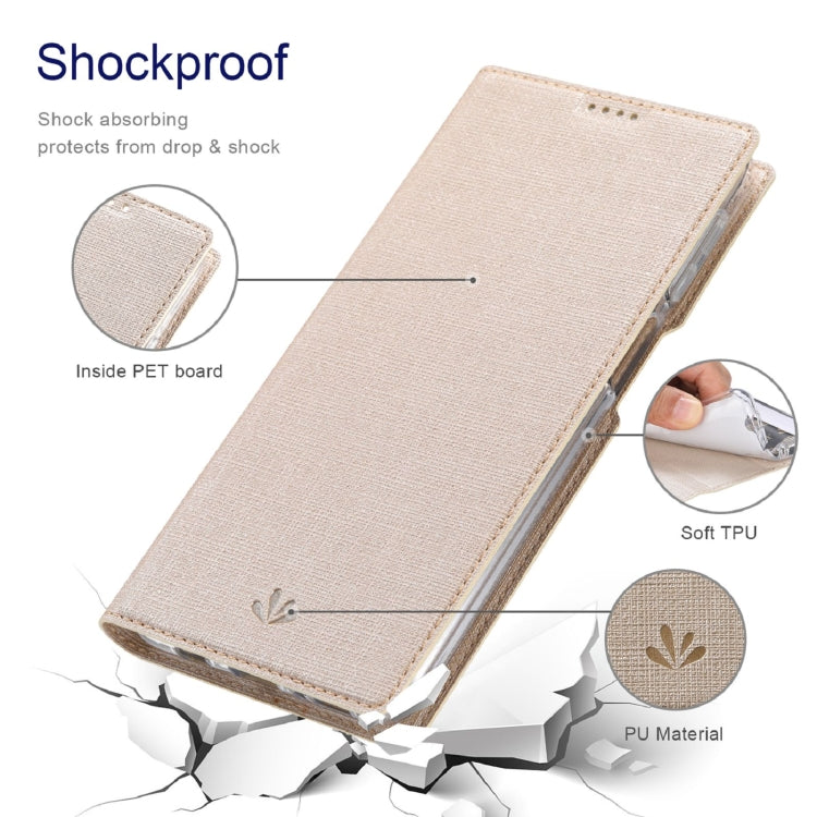 For Motorola Moto G22 ViLi DMX Series Shockproof Magnetic Flip Leather Phone Case(Gold) by ViLi