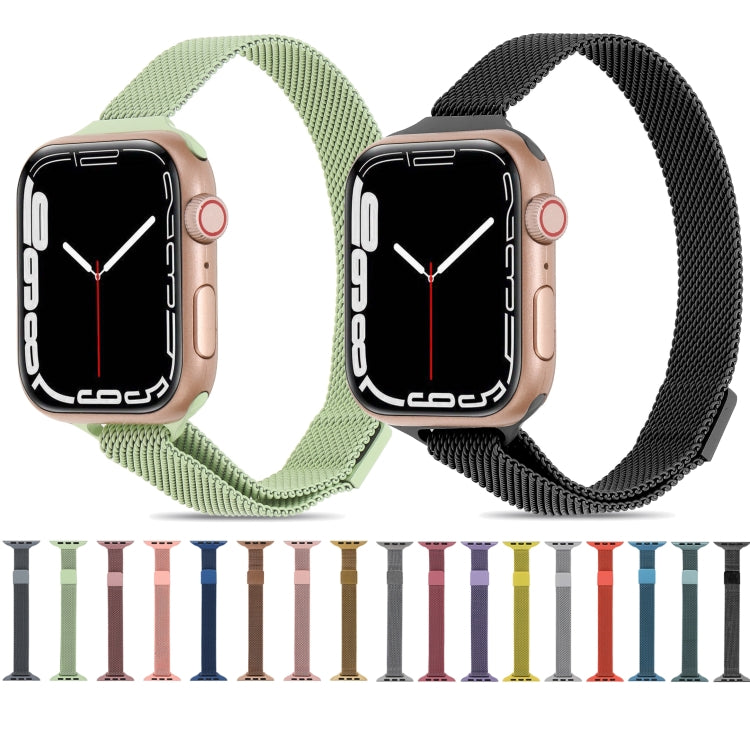 Milanese Small Waist Watch Band For Apple Watch Ultra 49mm&Watch Ultra 2 49mm / Series 9&8&7 45mm / SE 3&SE 2&6&SE&5&4 44mm / 3&2&1 42mm(Black) by bashfashion