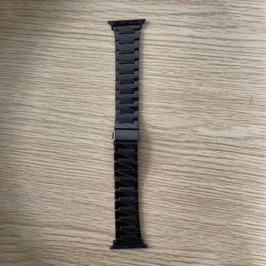 Aluminum Alloy Gear Matte Watch Band For Apple Watch Series 9&8&7 41mm / SE 3&SE 2&6&SE&5&4 40mm / 3&2&1 38mm(Black)