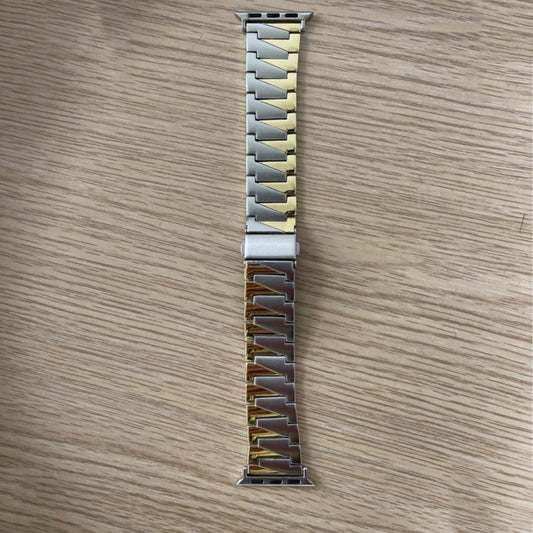 Aluminum Alloy Gear Matte Watch Band For Apple Watch Ultra 49mm&Watch Ultra 2 49mm / Series 9&8&7 45mm / SE 3&SE 2&6&SE&5&4 44mm / 3&2&1 42mm(Silver Gold)