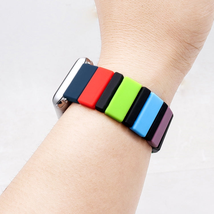 Silicone Splicing Watch Band For Apple Watch Series 9&8&7 41mm / SE 3&SE 2&6&SE&5&4 40mm / 3&2&1 38mm(1) by bashfashion