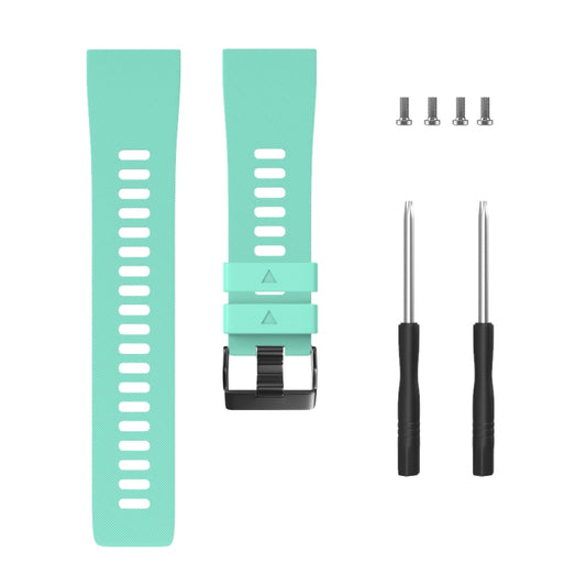For Garmin Forerunner 35 Black Buckle Silicone Watch Band(Mint Green) by bashfashion