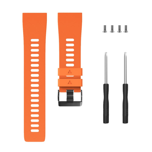 For Garmin Forerunner 35 Black Buckle Silicone Watch Band(Orange) by bashfashion