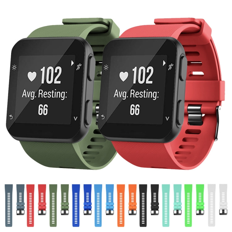 For Garmin Forerunner 35 Black Buckle Silicone Watch Band(Army Green) by bashfashion