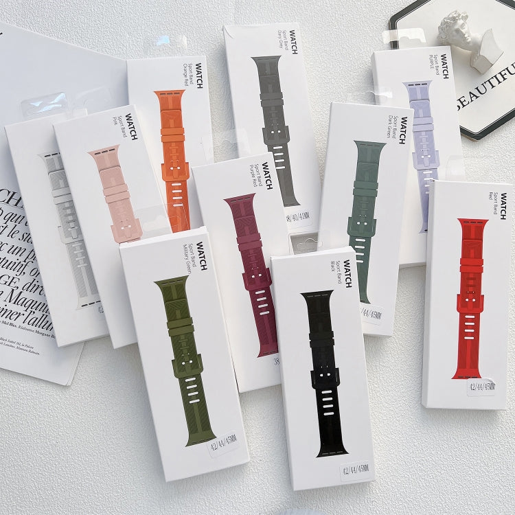 Thread Silicone Watch Band For Apple Watch Series 9&8&7 41mm / SE 3&SE 2&6&SE&5&4 40mm / 3&2&1 38mm(A) by bashfashion