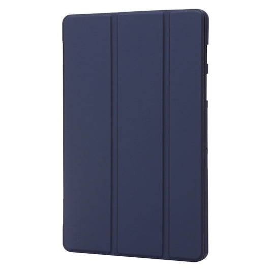 For Samsung Galaxy Tab S8+ / S7+ 3-Fold Holder Silicone Leather Tablet Case(Dark Blue) by bashfashion