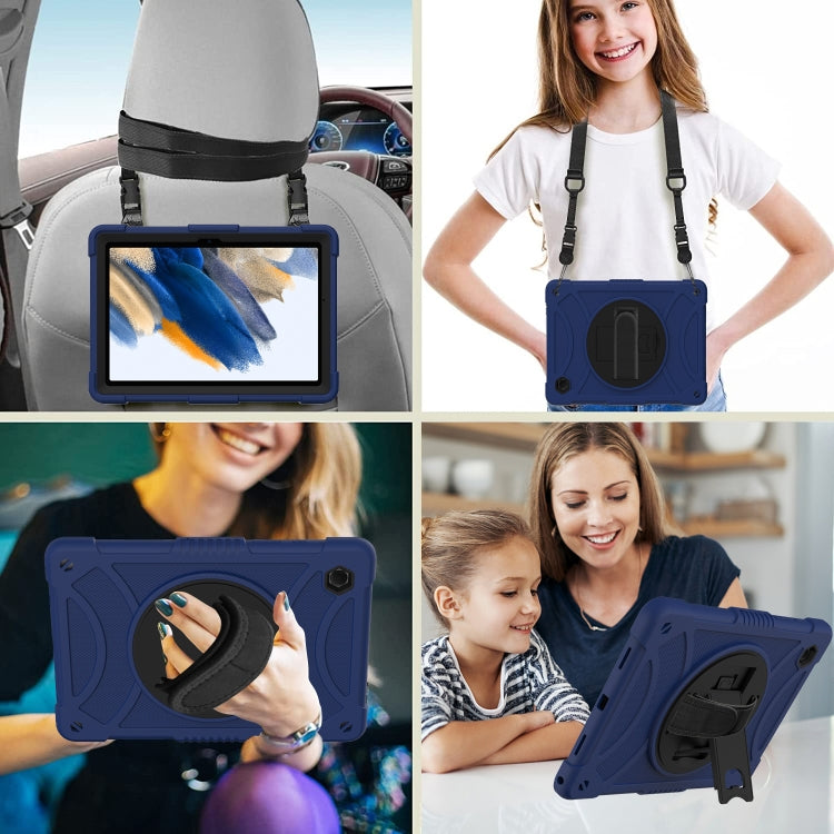 For Samsung Galaxy Tab A8 10.5 2021 Rotary Grab Silicone + PC Tablet Case(Navy Blue) by bashfashion