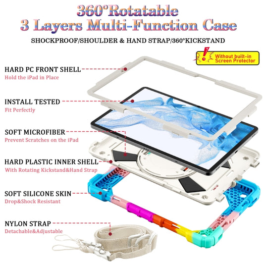 For Samsung Galaxy Tab S8 / Tab S7 Contrast Color Robot Silicone + PC Tablet Case(Colorful Blue) by bashfashion