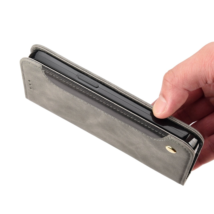 For Samsung Galaxy M53 5G Skin Feel Splicing Leather Phone Case(Grey) by bashfashion