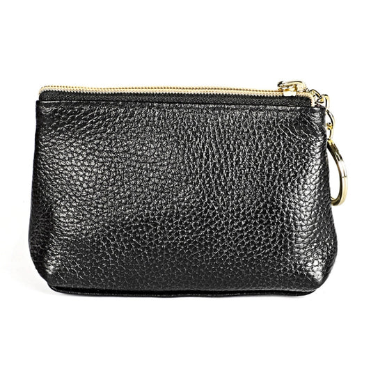 2017 Litchi Texture Genuine Leather Hand Held Small Wallet for Ladies(Black) by bashfashion