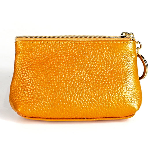 2017 Litchi Texture Genuine Leather Hand Held Small Wallet for Ladies(Yellow) by bashfashion