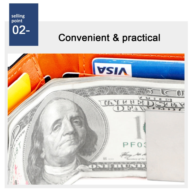 9651 Ultra-thin Two-fold RFID Anti-theft Genuine Leather Wallet For Men and Women(Blue) by bashfashion