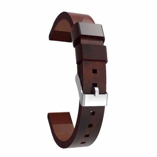 For Garmin Fenix 5S (Not Quick Release) Leather Watch Band(Coffee) by bashfashion