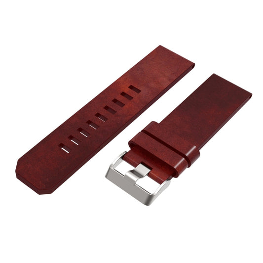 For Garmin Fenix 5X (Without Sewing Thread) Quick Release Leather Watch Band(Brown) by bashfashion