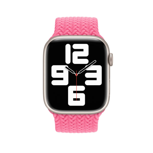 165mm Nylon Braided Watch Band For Apple Watch Ultra 49mm&Watch Ultra 2 49mm / Series 9&8&7 45mm / SE 3&SE 2&6&SE&5&4 44mm / 3&2&1 42mm(Pink) by bashfashion
