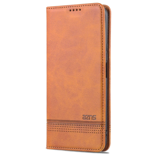 For Honor X8 / X30i AZNS Magnetic Calf Texture Flip Leather Phone Case(Light Brown) by AZNS