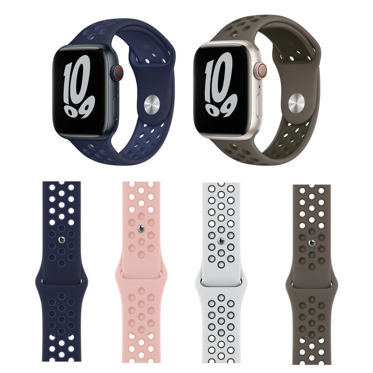 Sport Silicone Watch Band For Apple Watch Series 9&8&7 41mm / SE 3&SE 2&6&SE&5&4 40mm / 3&2&1 38mm(Midnight Navy/Mystic Navy) by bashfashion