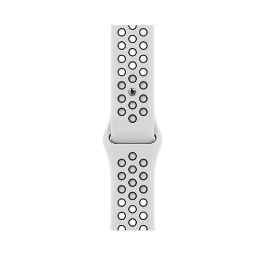 Sport Silicone Watch Band For Apple Watch Ultra 49mm&Watch Ultra 2 49mm / Series 9&8&7 45mm / SE 3&SE 2&6&SE&5&4 44mm / 3&2&1 42mm(Pure Platinum/Black) by bashfashion