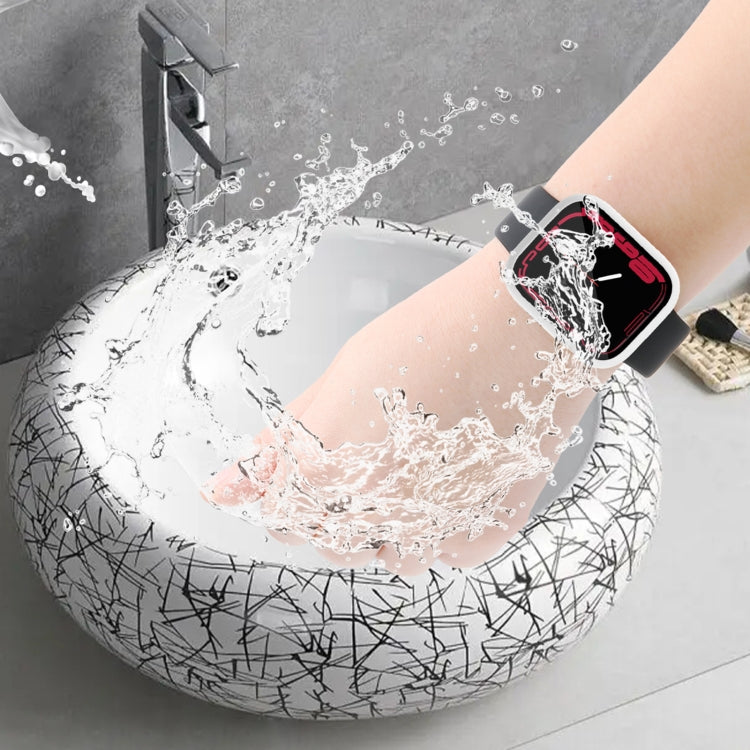 Waterproof PC+Tempered Film Watch Case For Apple Watch Series 9 / 8 / 7 45mm(White) by bashfashion
