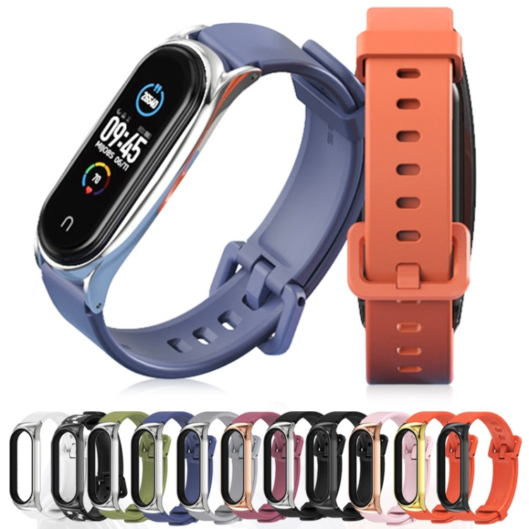 For Xiaomi Mi Band 3/4/5/6 Mijobs CS Silicone Waterproof Watch Band(Orange+Black) by MIJOBS