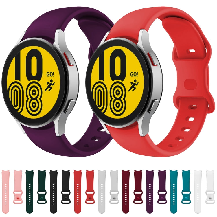 For Samsung Galaxy Watch4 Classic 42mm / Watch4 40mm Butterfly Buckle Silicone Watch Band(White) by bashfashion