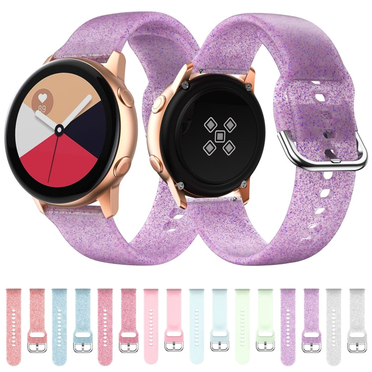 For Samsung Galaxy Watch4 40/44mm Silicone Watch Band(White Glitter) by bashfashion