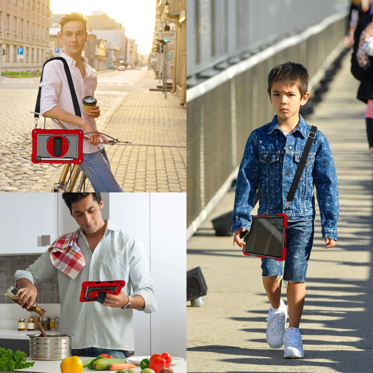 For Samsung Galaxy Tab S7 / S8 360 Degree Rotation Contrast Color Silicone+PC Tablet Case(Red+Black) by bashfashion