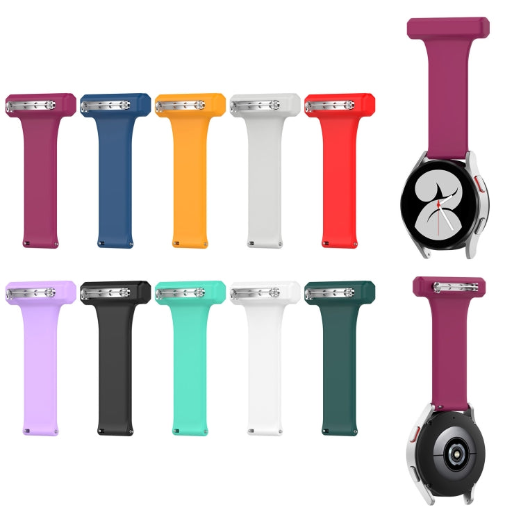 20mm Silicone Nurse Brooch Watch Band(Dark Green) by bashfashion