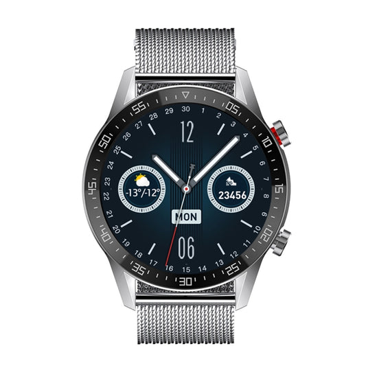 SK7Plus 1.28 inch IPS Screen Steel Strap Smart Watch, Support Bluetooth Call/Sleep Monitoring(Silver) by bashfashion