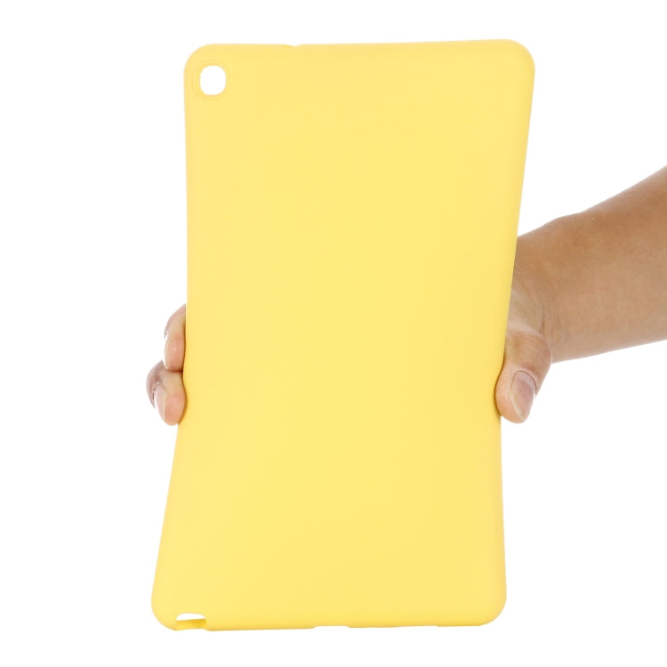 For Samsung Galaxy Tab A 8.0&S Pen 2019 Solid Color Liquid Silicone Shockpoof Tablet Case(Yellow) by bashfashion