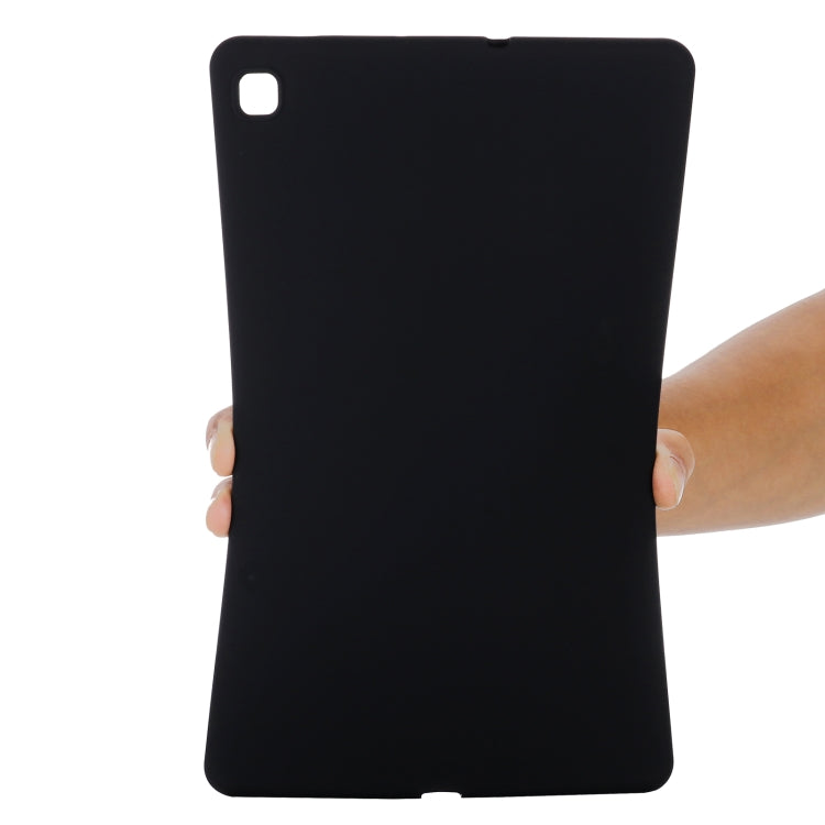 For Samsung Galaxy Tab S6 Lite Solid Color Liquid Silicone Shockpoof Tablet Case(Black) by bashfashion