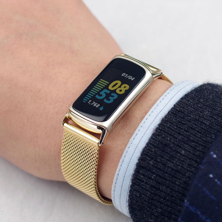 For Fitbit Charge 5 / Charge 6 Mijobs Magnetic Metal Watch Band(Black) by MIJOBS