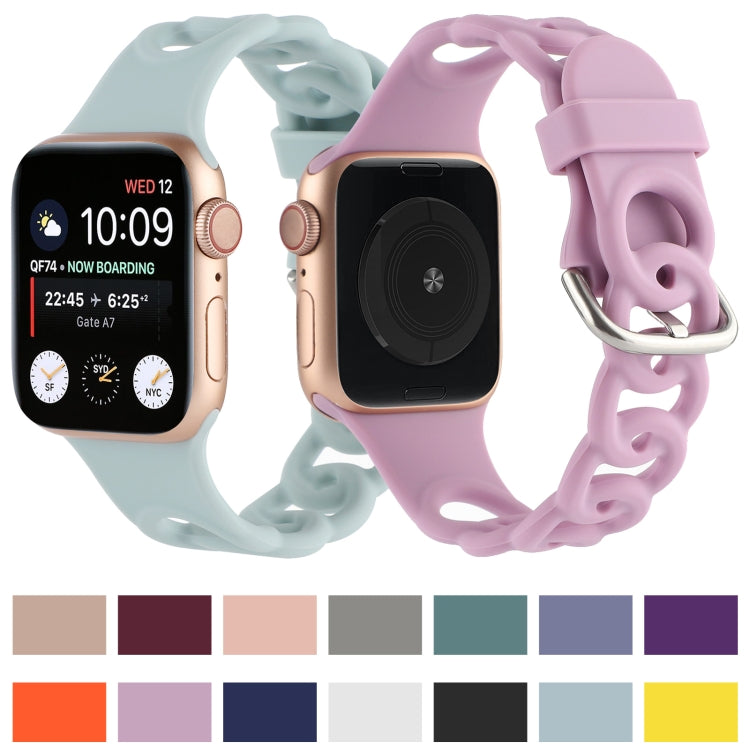 Hollow Silicone Watch Band For Apple Watch Ultra 49mm&Watch Ultra 2 49mm / Series 9&8&7 45mm / SE 3&SE 2&6&SE&5&4 44mm / 3&2&1 42mm(Yellow) by bashfashion