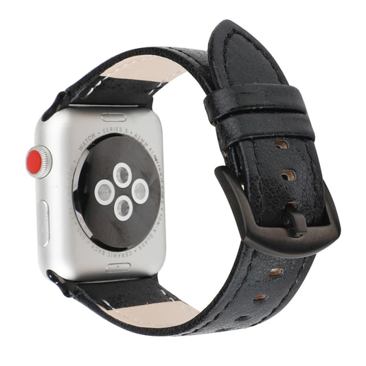 Glitter Genuine Leather Watch Band For Apple Watch Series 9&8&7 41mm / SE 3&SE 2&6&SE&5&4 40mm / 3&2&1 38mm(Black) by bashfashion