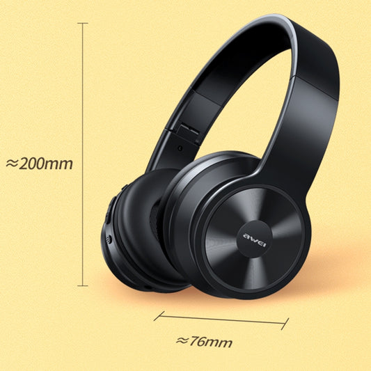awei A996BL Foldable Wireless Bluetooth Headphone(Black) by awei