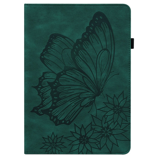 For Samsung Galaxy Tab A7 Lite T220/T225 Big Butterfly Embossed Leather Tablet Case(Green) by bashfashion