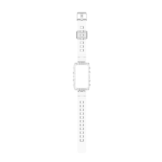 For Huawei Band 7 Integrated Transparent Silicone Watch Band(White) by bashfashion