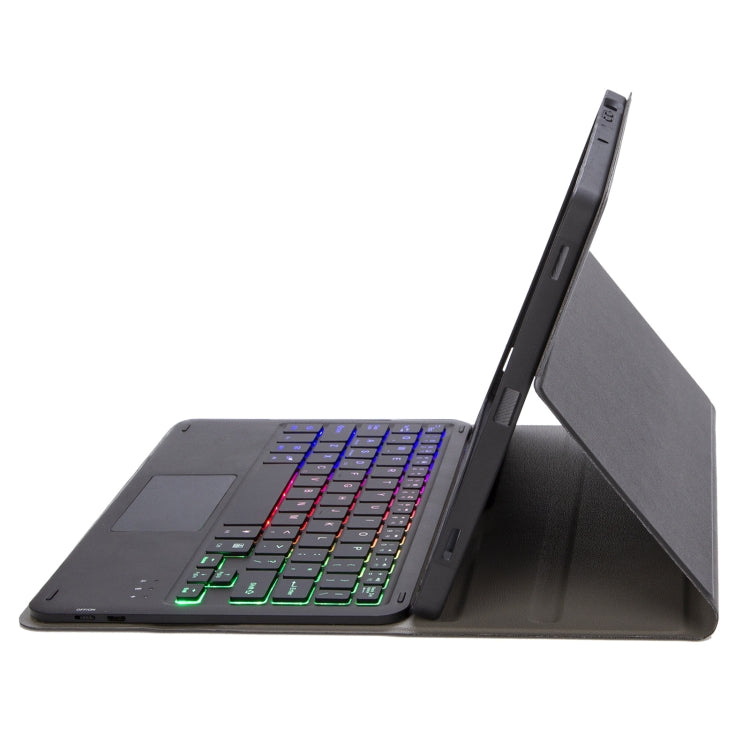 For Samsung Galaxy Tab S6 Lite A610B-AS Lambskin Texture Backlight Bluetooth Keyboard Leather Tablet Case(Black) by bashfashion