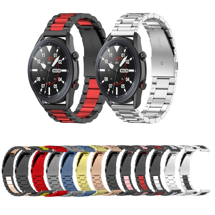 For Huawei GT 3 Pro 46mm Three-bead Metal Steel Watch Band(Silver Rose Gold) by bashfashion