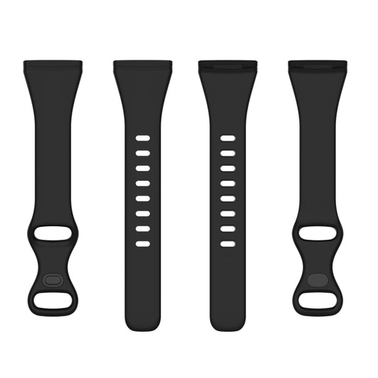 For Fitbit Versa 4 / Versa 3 / Sense Universal TPU Watch Band, Size:S(Black) by bashfashion