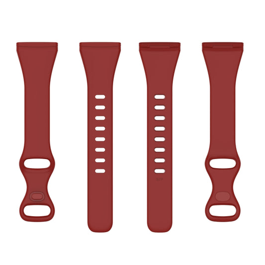 For Fitbit Versa 4 / Versa 3 / Sense Universal TPU Watch Band, Size:S(Dark Red) by bashfashion