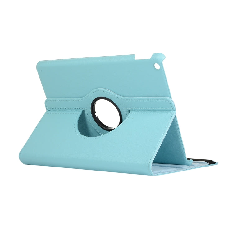 For Lenovo M10 Plus 3rd Litchi Texture 360 Degrees Rotation Leather Tablet Case with Holder(Light Blue) by bashfashion