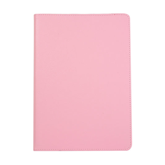 For Lenovo M10 Plus 3rd Litchi Texture 360 Degrees Rotation Leather Tablet Case with Holder(Pink) by bashfashion